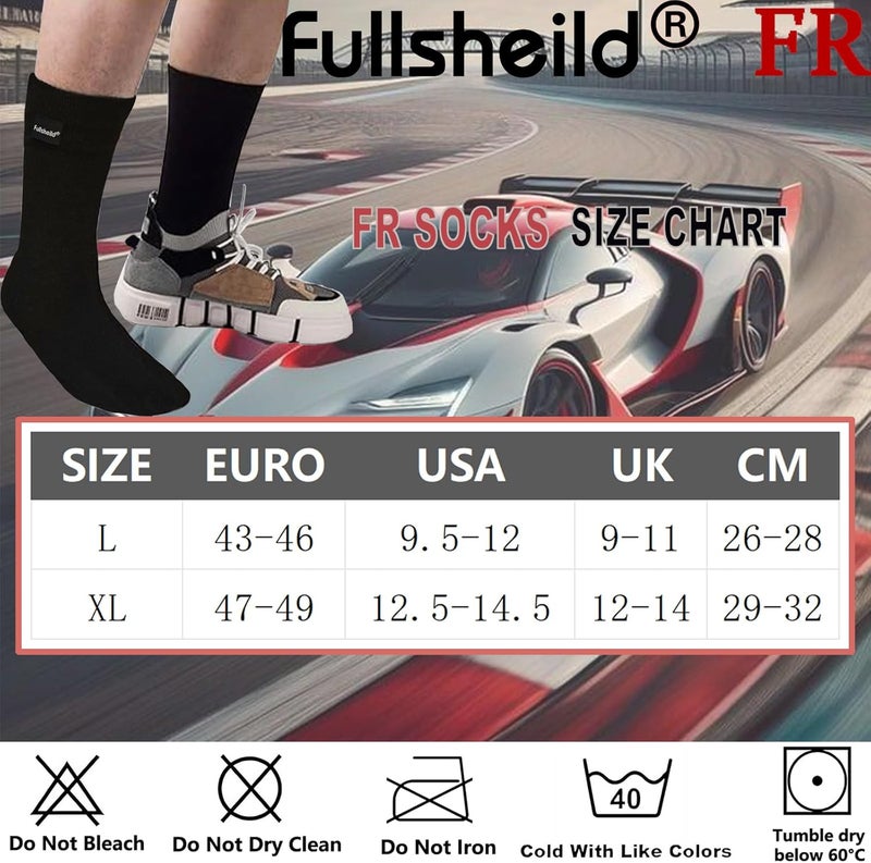 Fullsheild Fire Resistant Socks - Military Boot Socks, Flame Retardant for Auto Racing, Welding, Black - Image 2